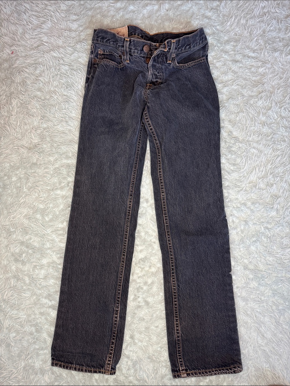 Hollister button fly slim Straight Jeans - Black 28x30